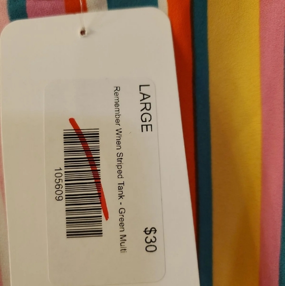 NWT Multi striped tank lg - Picture 3 of 7
